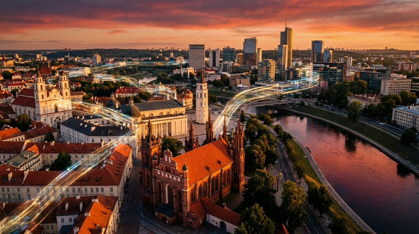 Lietuvos AI augimo statistikos iliustracija su duomenimis apie startuolių ekosistemą