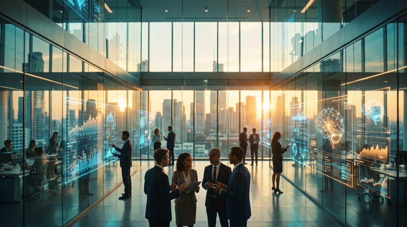 2026 metų AI tendencijų vizualizacija su penkiomis kryptimis